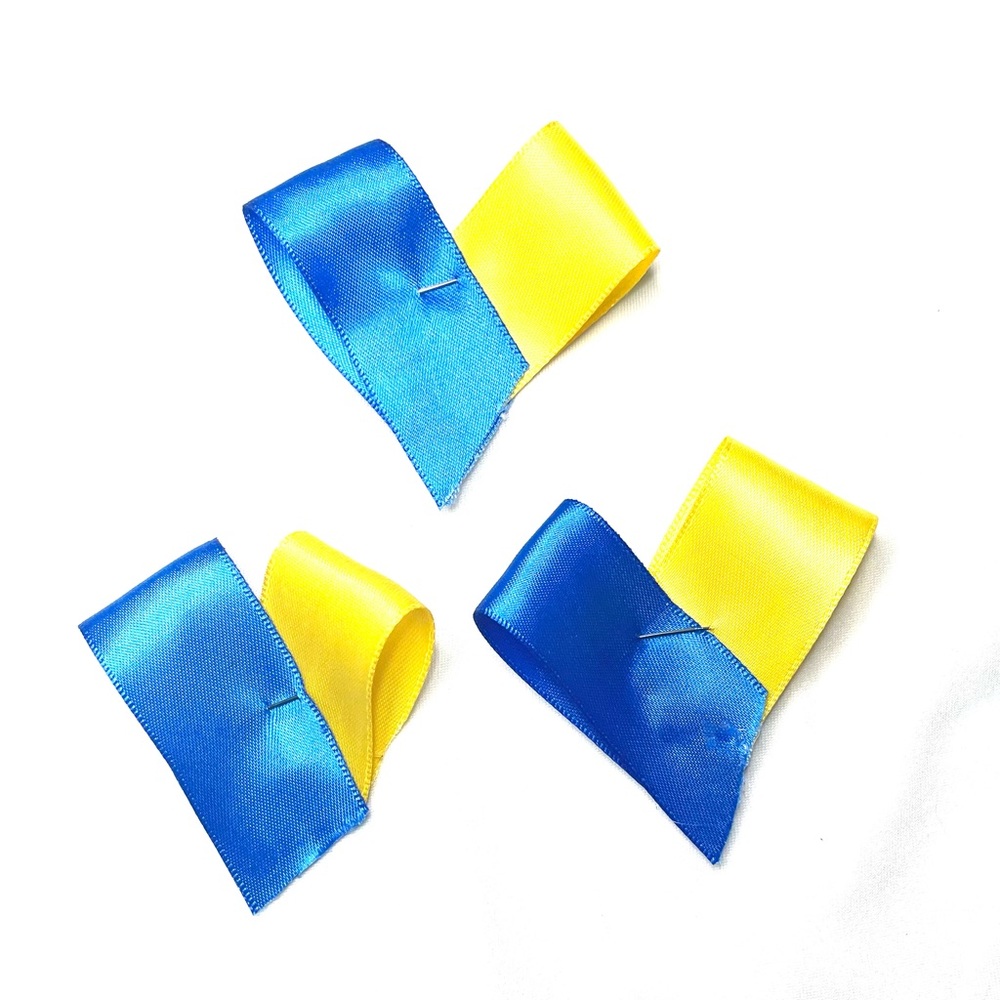 20 PACK💙💛SUPPORT UKRAINE RIBBON! 1 inch wide yellow and blue satin ribbon💙💛